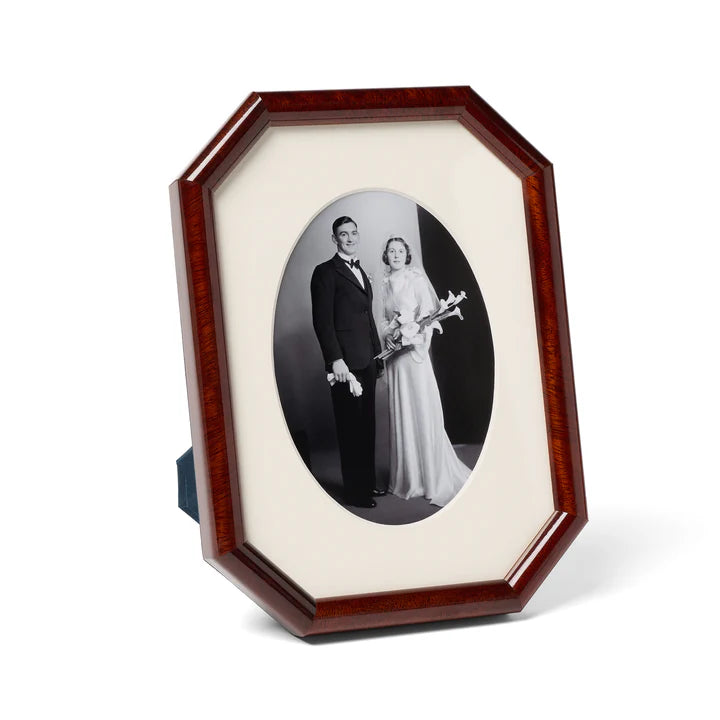 Lacquered Mahogany Octagonal Frame: 7x9